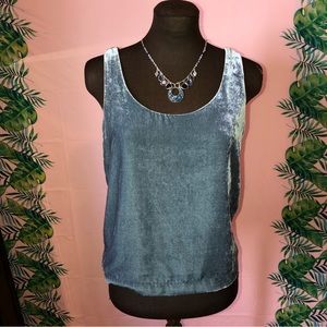 J. Crew Blue Velvet Tank Top Blouse